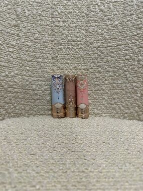 Decorative Pastel Vanity Accent Trio — Blue, Nude, and Pink